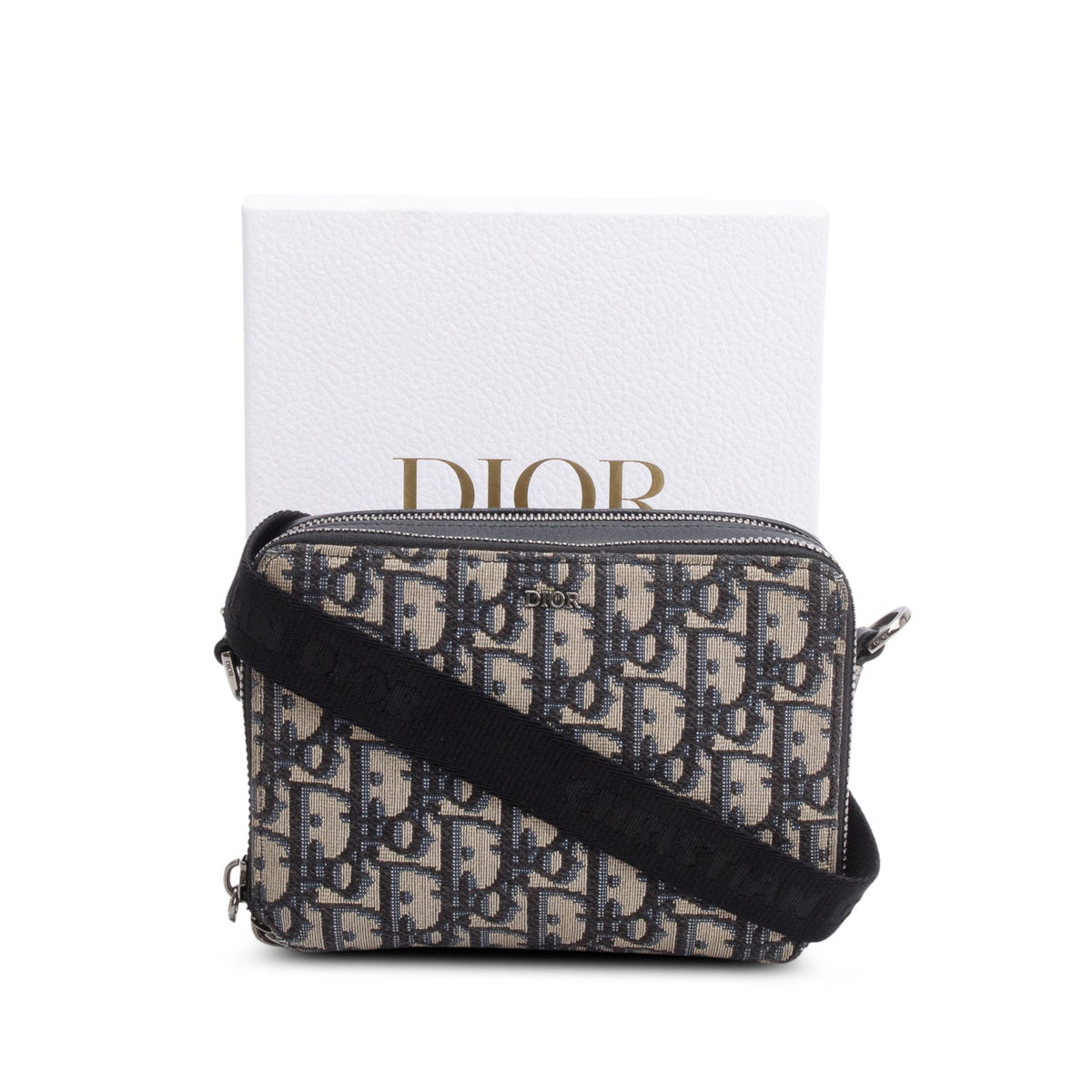 Christion Dior 2020 Oblique Jacquard Zipped Pouch Crossbody Rovelle Bags