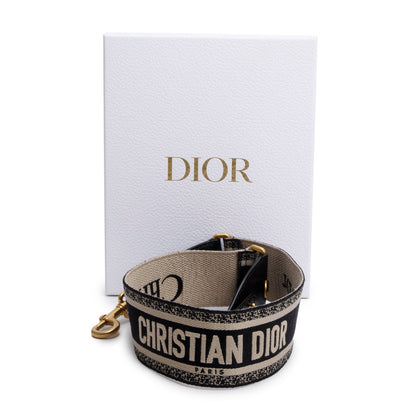 Christian Dior Navy/Beige Embroidered Woven Shoulder Strap Rovelle Bags