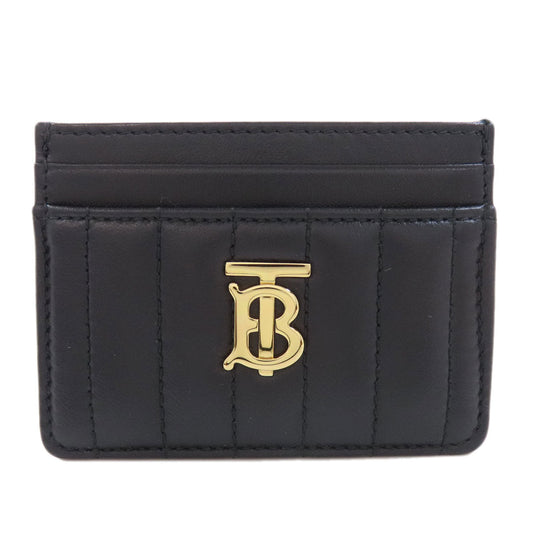 BURBERRY Card Case leather black logo Women(Unisex)