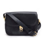 Celine Vintage Black Leather Horse Carriage Shoulder Bag