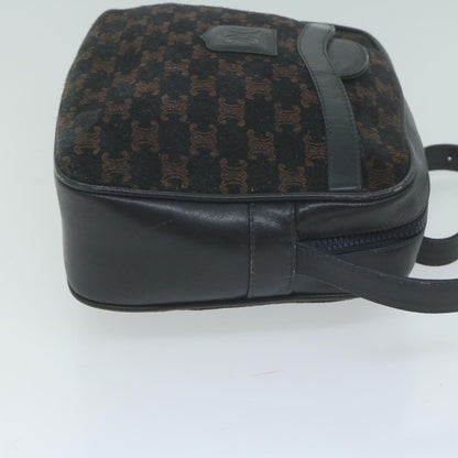 Luxury CELINE Macadam Canvas Shoulder Bag Navy 65782
