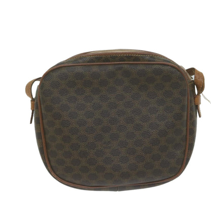 Luxury CELINE Macadam Canvas Shoulder Bag PVC Leather Brown 65786