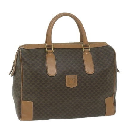 Luxury CELINE Macadam Canvas Boston Bag PVC Brown 65800