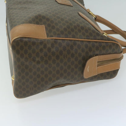 Luxury CELINE Macadam Canvas Boston Bag PVC Brown 65800