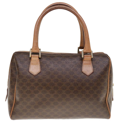 Luxury CELINE Macadam Canvas Boston Bag PVC Brown 65901