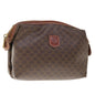 Luxury CELINE Macadam Canvas Pouch PVC Leather Brown 65907
