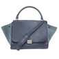 CELINE Handbag leather Navy Trapeze 2WAY Women