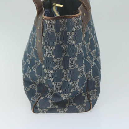 Luxury CELINE Paris Macadam Canvas Tote Bag Blue 65961