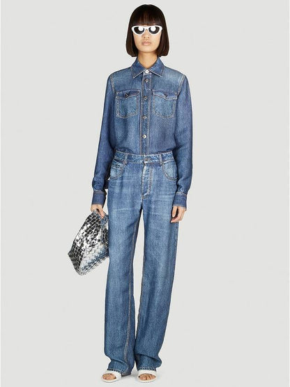 Luxury Bottega Veneta Straight Denim Jeans Blue