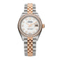 Stainless Steel 18K Everose Gold Diamond Bezel Mother of Pearl 28mm Oyster Perpetual Datejust Watch 279381RBR