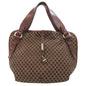 CELINE Tote Bag Nylon, Leather Brown Macadam Pattern Women