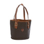 Luxury CELINE Macadam Canvas Shoulder Bag PVC Leather Brown 66029