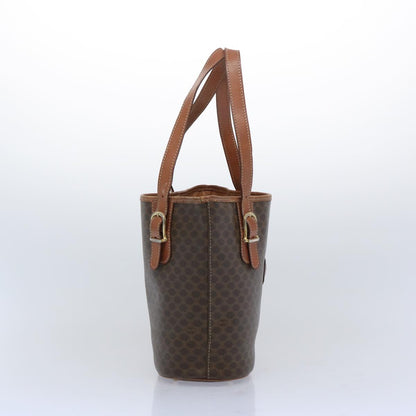 Luxury CELINE Macadam Canvas Shoulder Bag PVC Leather Brown 66029
