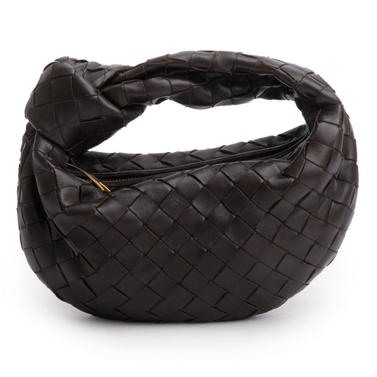 Bottega Veneta Brown Lambskin Intrecciato Mini Jodie