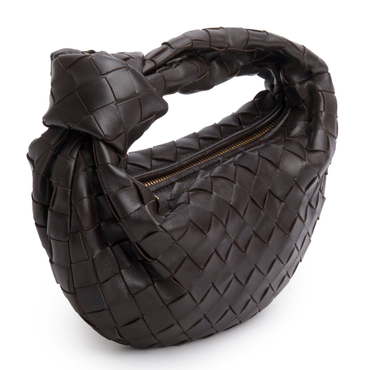 Bottega Veneta Brown Lambskin Intrecciato Mini Jodie
