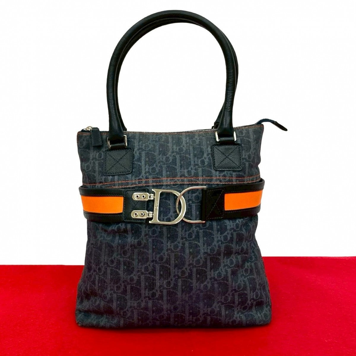 Dior Handbag denim Navy Dior Flight Rovelle Bags