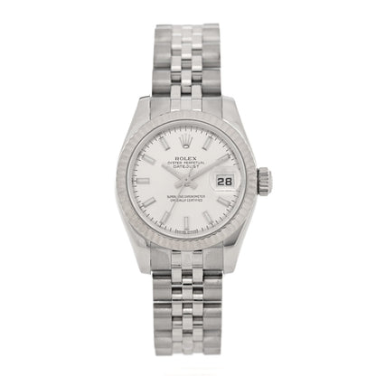 Stainless Steel 18K White Gold 26mm Oyster Perpetual Datejust Watch Silver 179174