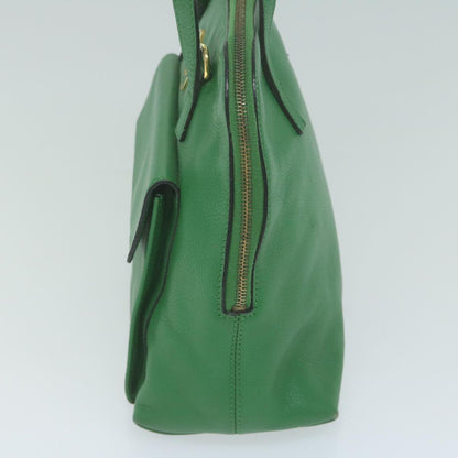 Luxury CELINE Hand Bag Leather 2way Green 66491