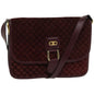 Luxury CELINE Macadam Canvas Shoulder Bag Bordeaux 66661