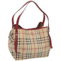 Burberry Nova Auth Leather Beige Tote Bag Style 7