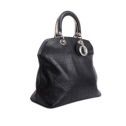 Christian Dior Black Lambskin Cannage Granville Medium Tote Rovelle Bags