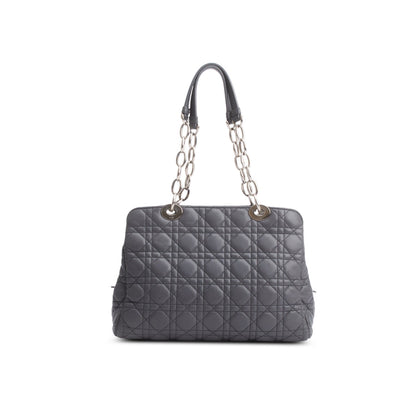Christian Dior Grey Lambskin Cannage Small Dior Soft Zipped Shopping Tote Rovelle Bags