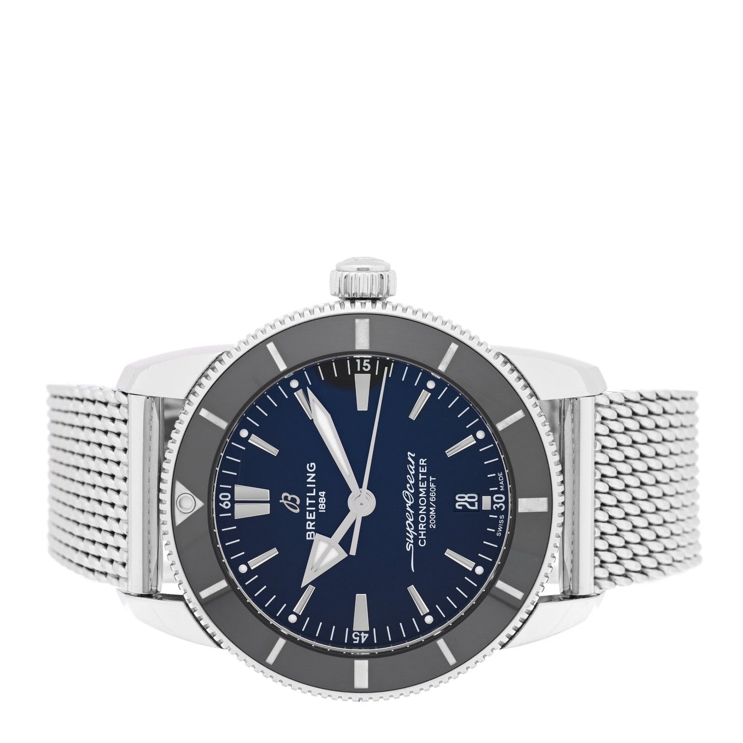Stainless Steel 44mm Superocean Heritage II B20 Automatic Watch Blue AB2030