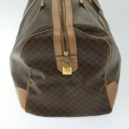 Luxury CELINE Macadam Canvas Boston Bag PVC Brown 66822