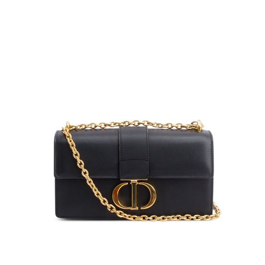 Christian Dior 2022 Black Calfskin 30 Montaigne East-West Chain Bag Rovelle Bags