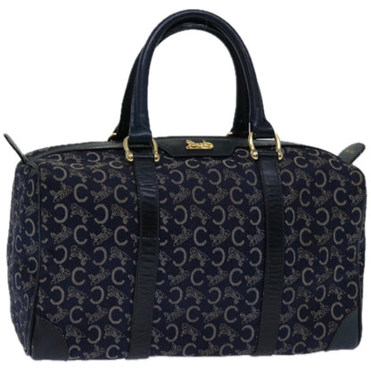 Luxury CELINE C Macadam Canvas Hand Bag Navy 66941