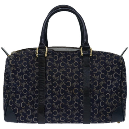 Luxury CELINE C Macadam Canvas Hand Bag Navy 66941