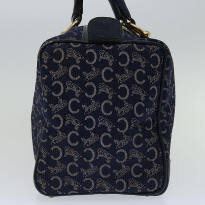 Luxury CELINE C Macadam Canvas Hand Bag Navy 66941