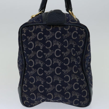 Luxury CELINE C Macadam Canvas Hand Bag Navy 66941
