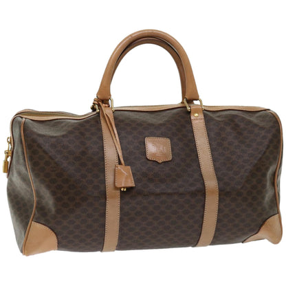 Luxury CELINE Macadam Canvas Boston Bag PVC Brown 66957