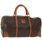 Luxury CELINE Macadam Canvas Boston Bag PVC Brown 66958
