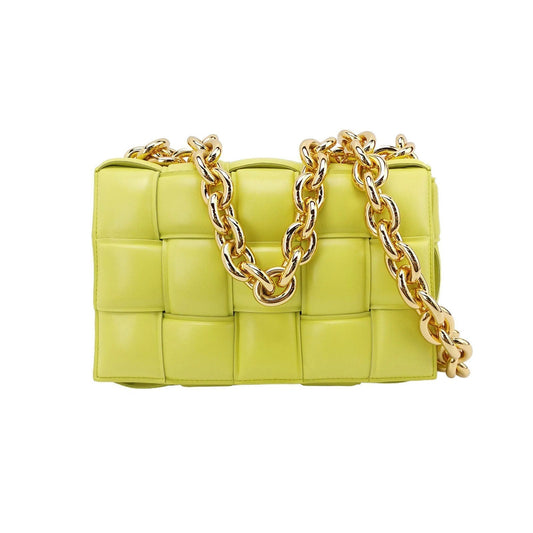 Bottega Veneta Chain Cassete Lime Yellow Crossbody Bag