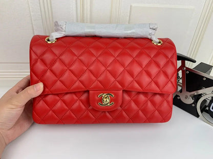 Chanel Classic Flap Handbag Red