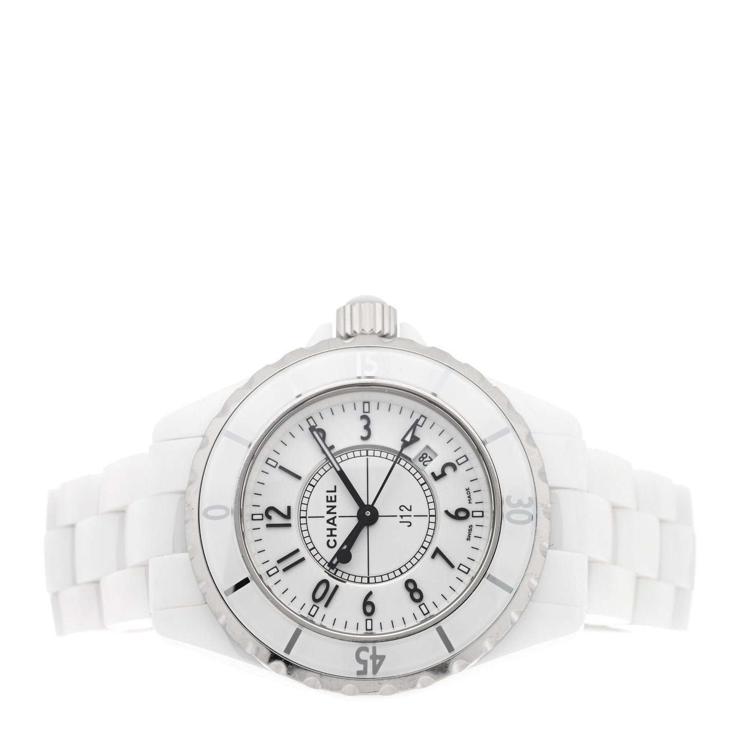 Stainless Steel Ceramic 33mm J12 Quartz Watch White