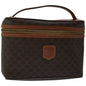 Luxury CELINE Macadam Canvas Vany Cosmetic Pouch PVC Leather Brown 67003