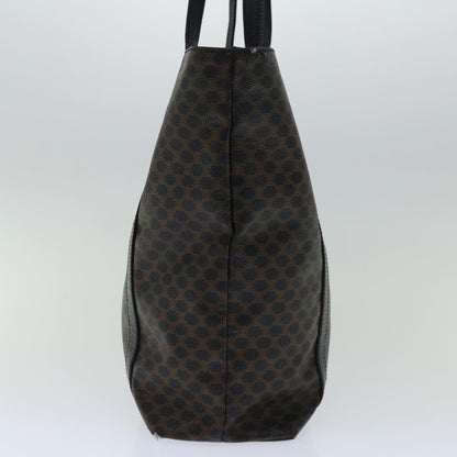 Luxury CELINE Macadam Canvas Tote Bag PVC Leather Black 67059