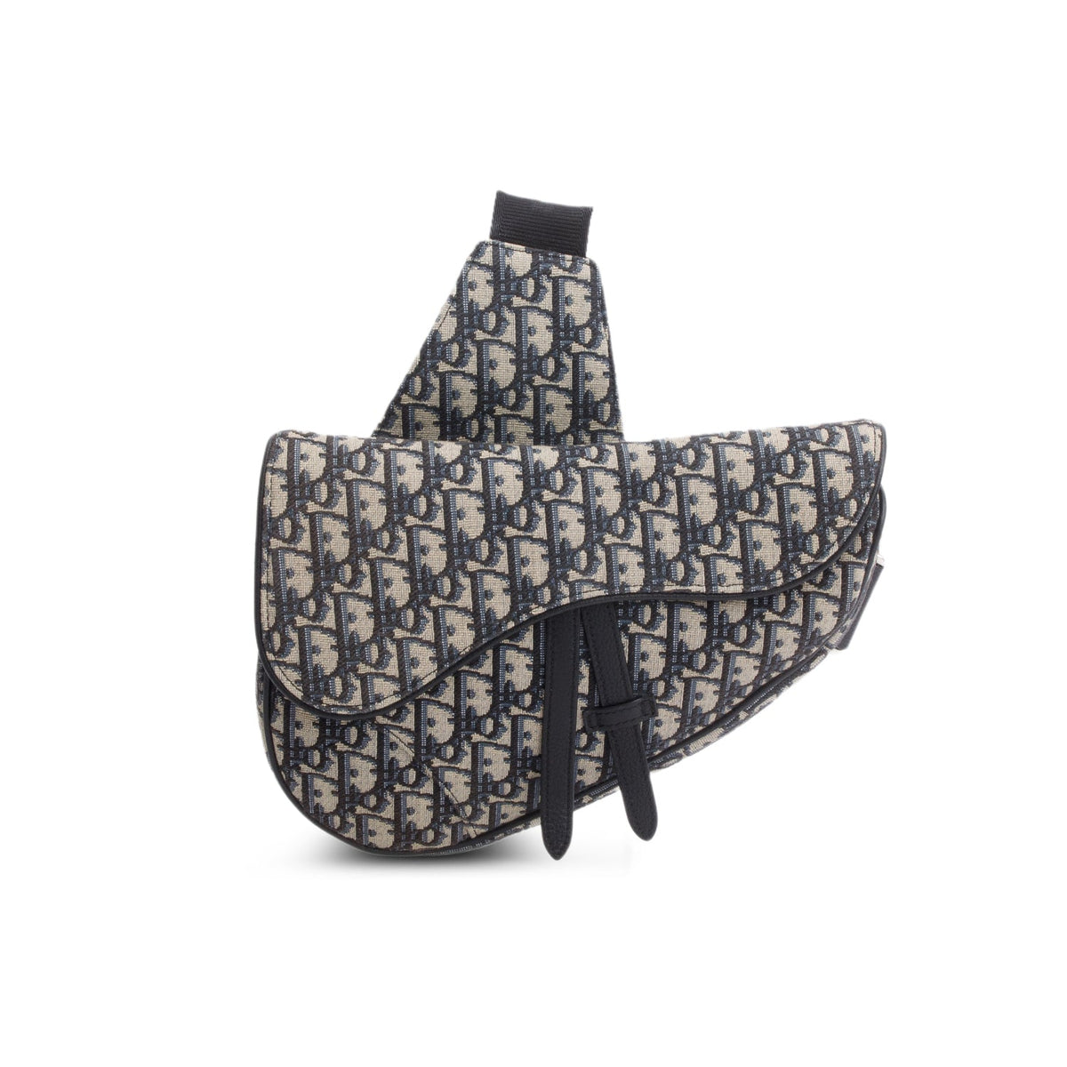 Christian Dior 2022 Navy Oblique Canvas Jacquard Saddle Bag Rovelle Bags