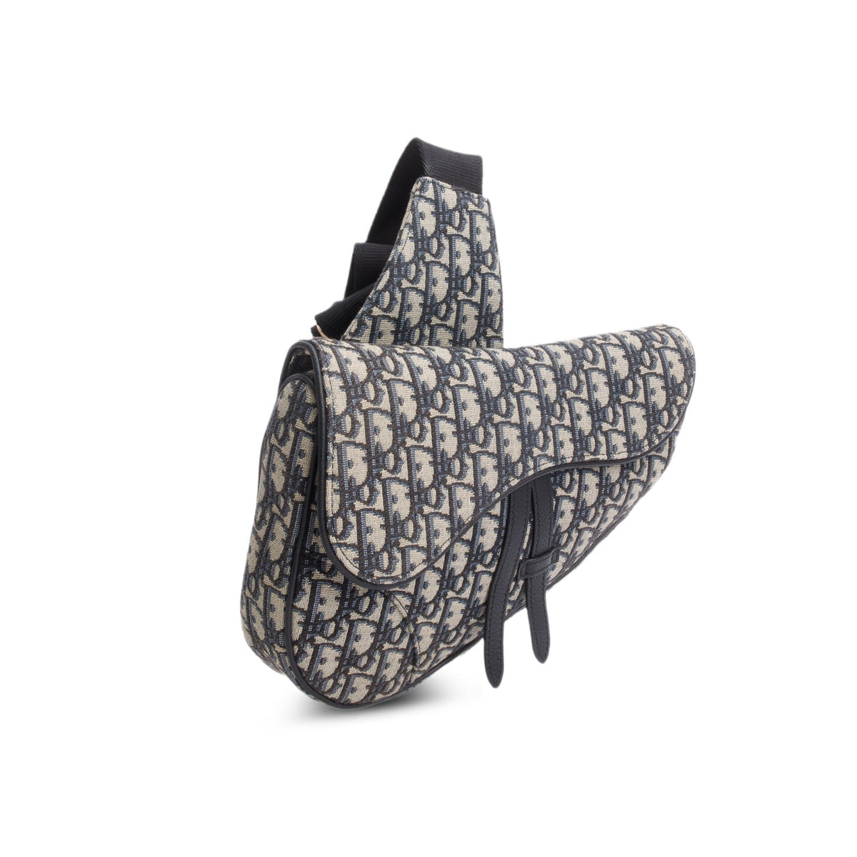Christian Dior 2022 Navy Oblique Canvas Jacquard Saddle Bag Rovelle Bags