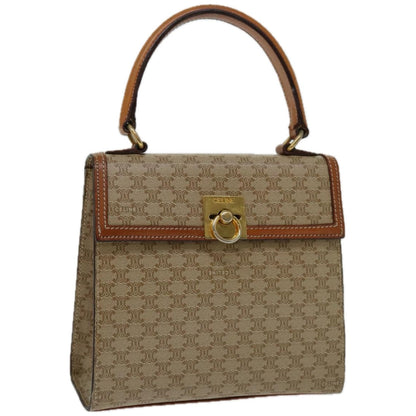 Luxury CELINE Macadam Canvas Hand Bag Beige 67122