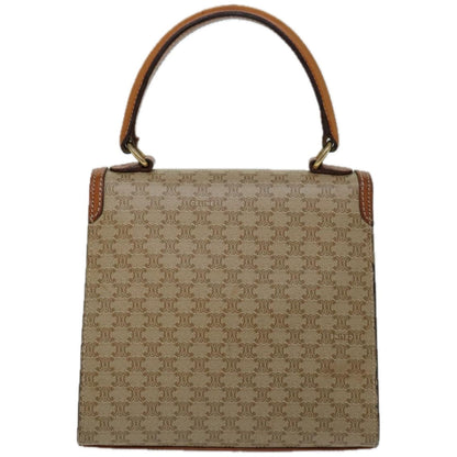 Luxury CELINE Macadam Canvas Hand Bag Beige 67122