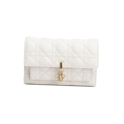 Christian Dior 2022 White Lambskin Cannage My Dior Daily Chain Pouch Rovelle Bags