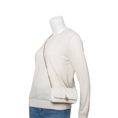 Christian Dior 2024 White Lambskin Cannage My Dior Daily Chain Pouch Rovelle Bags