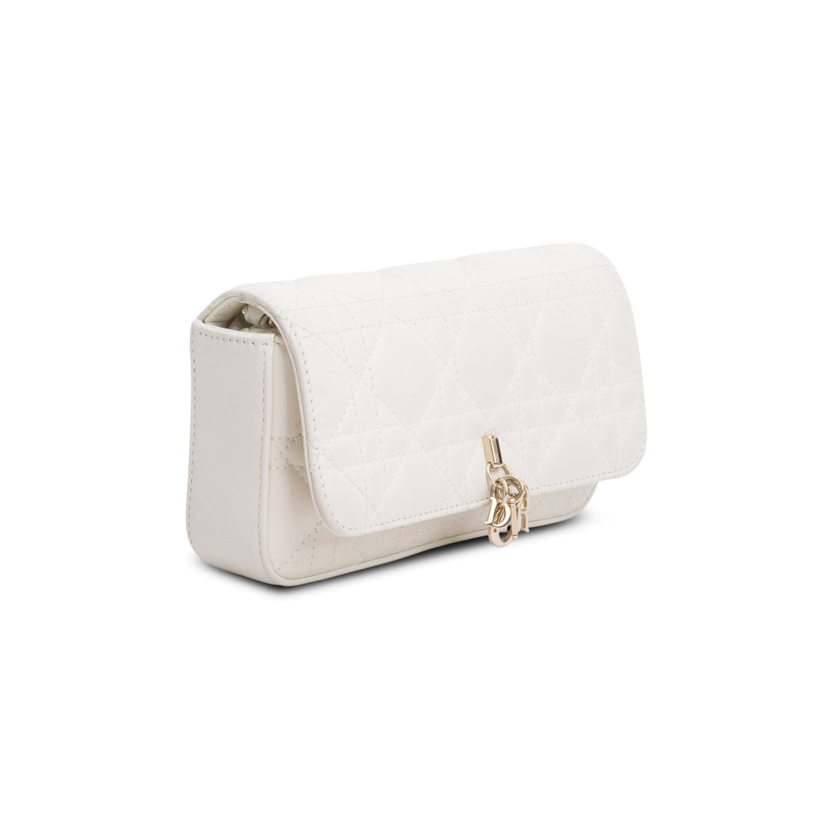 Christian Dior 2024 White Lambskin Cannage My Dior Daily Chain Pouch Rovelle Bags
