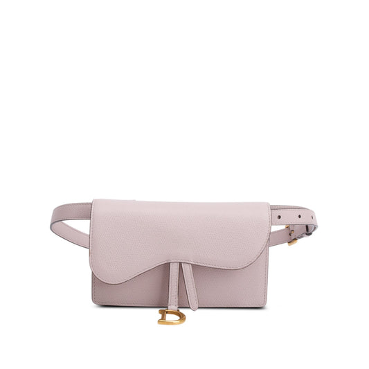 Christian Dior Pink Grained Calfskin Saddle Belt Bag Rovelle Bags