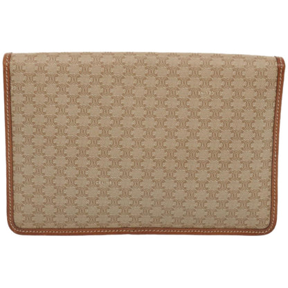 Luxury CELINE Macadam Canvas Clutch Bag Beige 67439