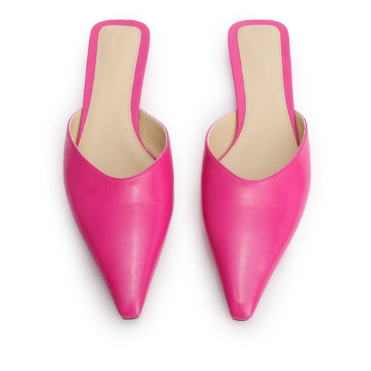 Bottega Veneta Pink Leather Point Slipper Mules, Size 36.5